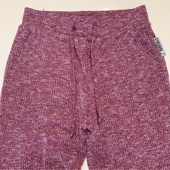Gymshark Slounge High Waisted Knit Joggers in Deep Plum Marl Size Small - Picture 3 of 10